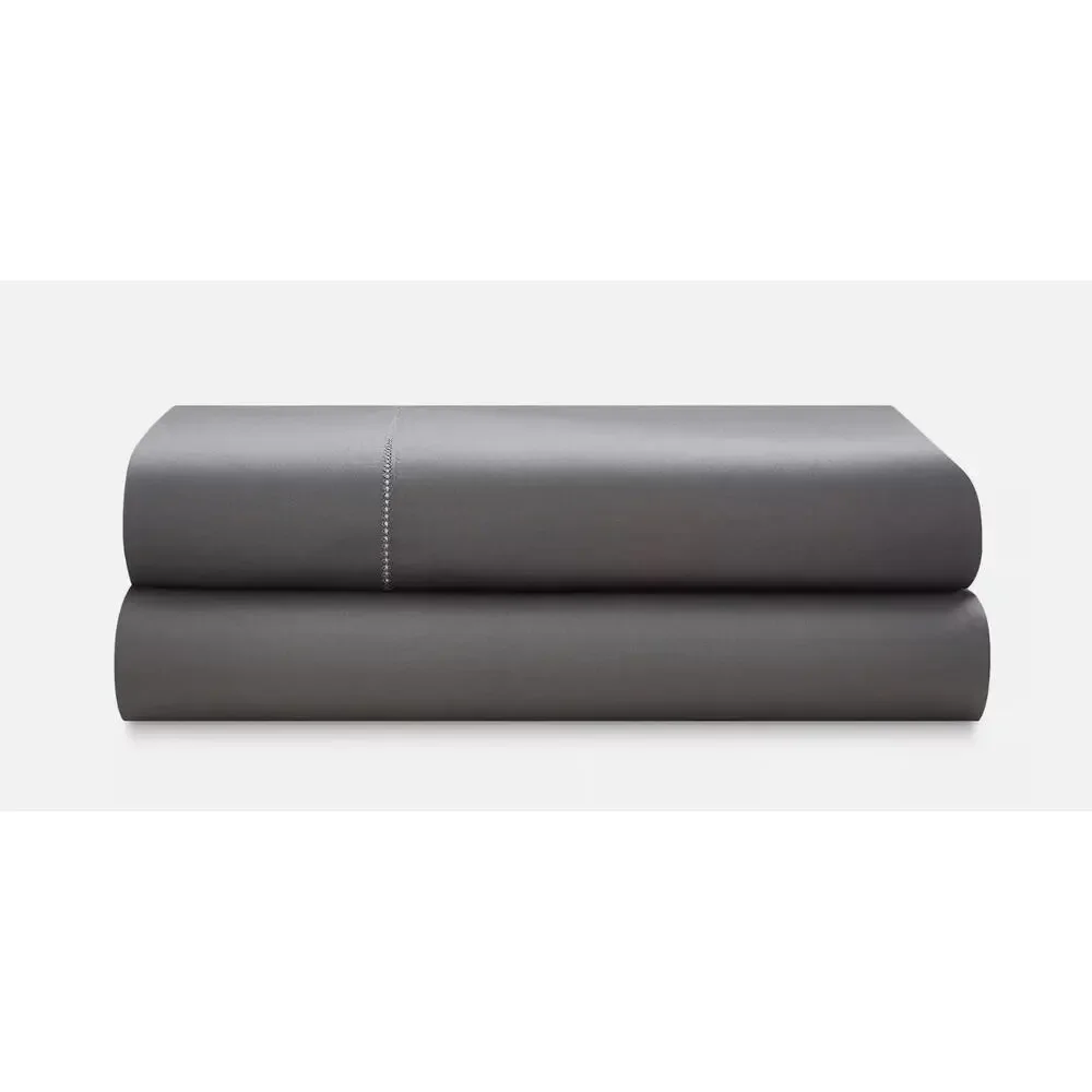 RALPH LAUREN Organic Cotton Sateen KING FLAT SHEET | Graphite Gray